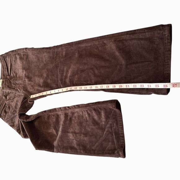 Pilcro Anthropologie The Yaya Mid-Rise Corduroy Crop Flare Pants Size 29 Brown - Picture 15 of 16